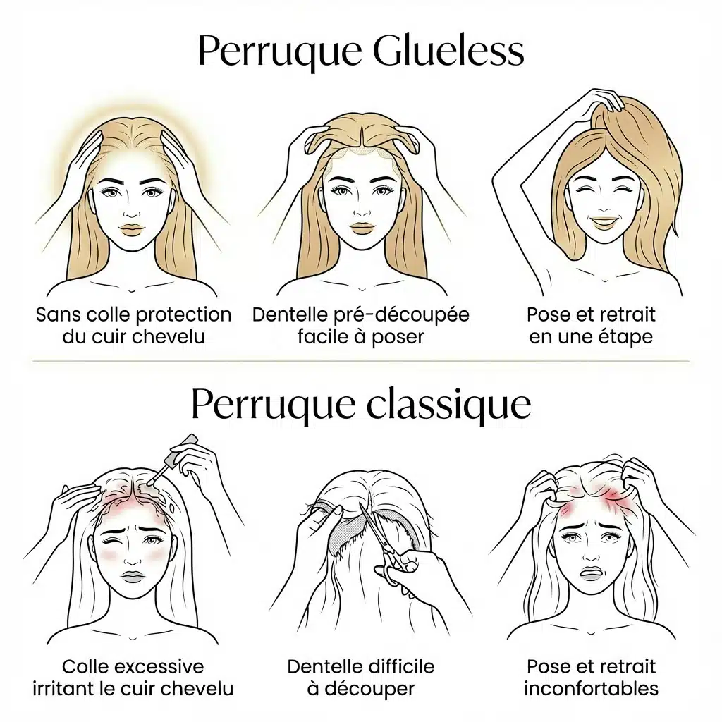 Perruque glueless courte en cheveux naturels noirs et lisses