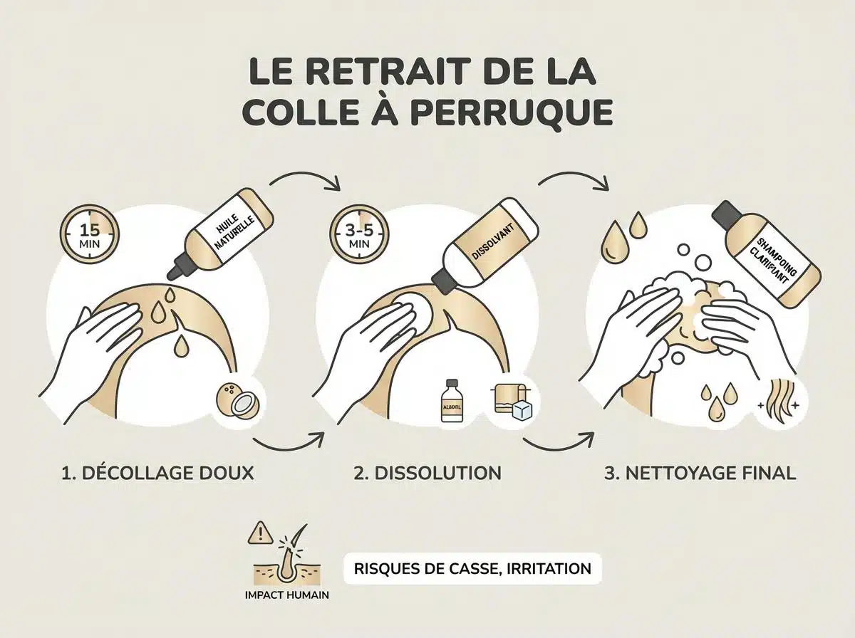 comment enlever la colle de la perruque sur les cheveux