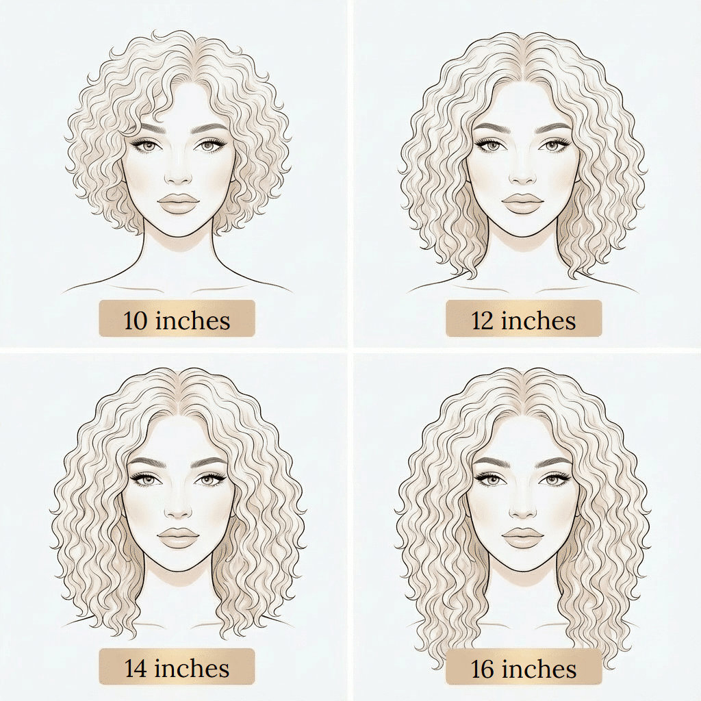 Medium-length wavy lace front wig in natural hair with transparent lace