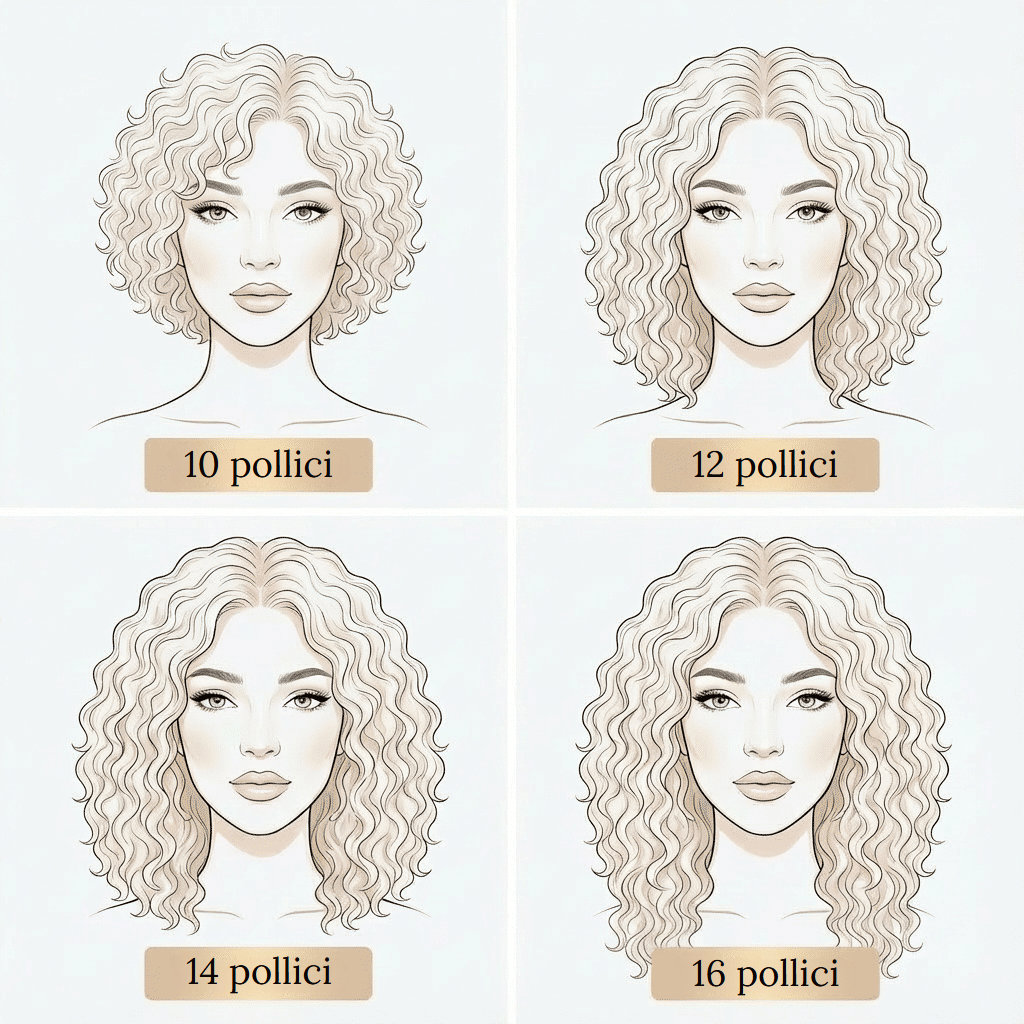 Parrucca media lace front ondulata in capelli naturali con pizzo trasparente