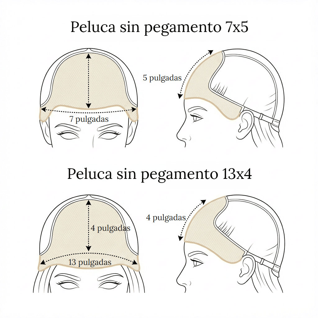 Peluca lace front ondulada de largo medio de pelo natural con encaje transparente