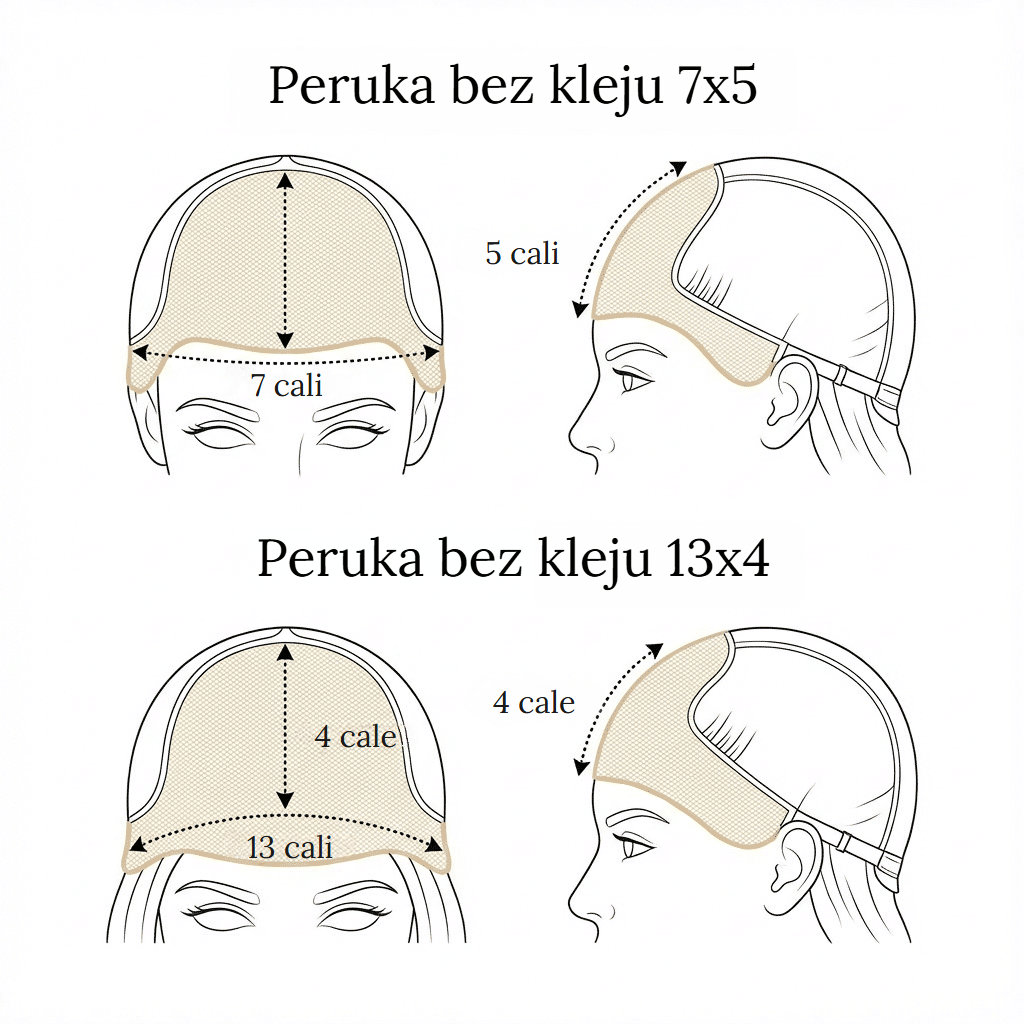 Półdługa falowana peruka lace front z włosów naturalnych z przezroczystą koronką