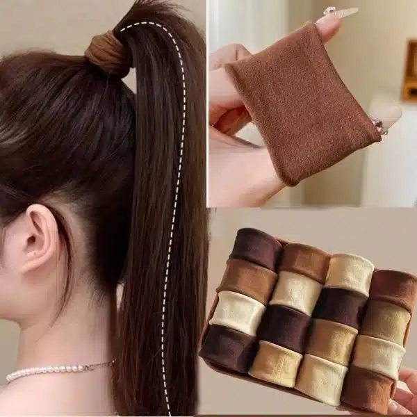 Attache cheveux pour queue de cheval noir ou multicolore