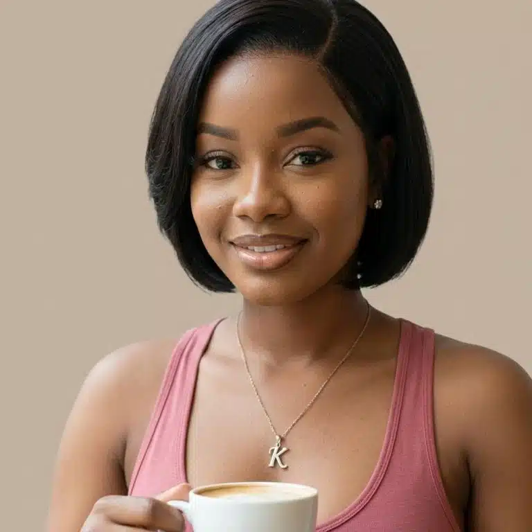 Perruque lace front courte noire lisse en cheveux naturels