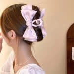 Lot de 5 Pinces a Cheveux en Satin avec Noeud Elegant