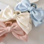 Lot de 5 Pinces a Cheveux en Satin avec Noeud Elegant