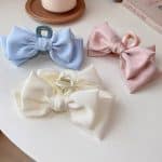Lot de 5 Pinces a Cheveux en Satin avec Noeud Elegant
