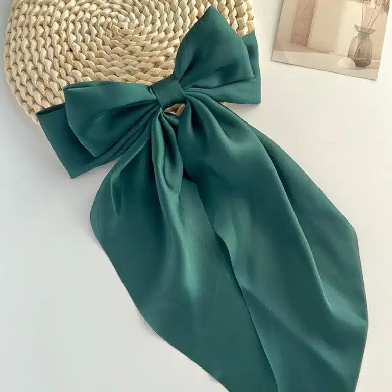Pince à cheveux avec gros nœud en ruban style coréen