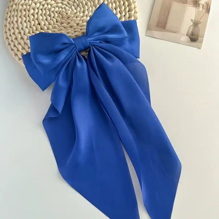 Pince à cheveux avec gros nœud en ruban style coréen