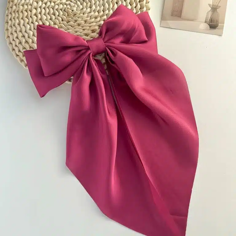 Pince à cheveux avec gros nœud en ruban style coréen