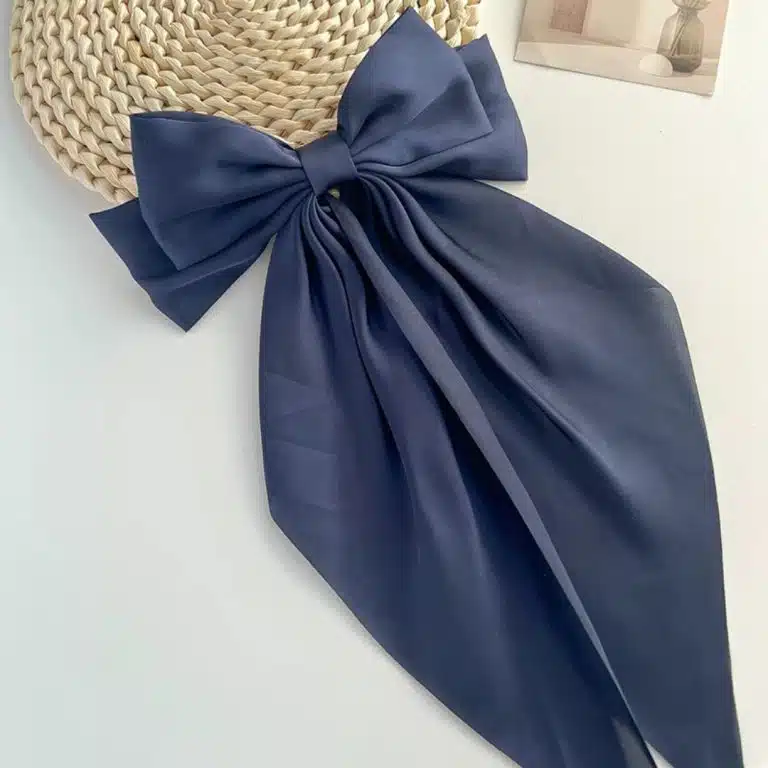 Pince à cheveux avec gros nœud en ruban style coréen