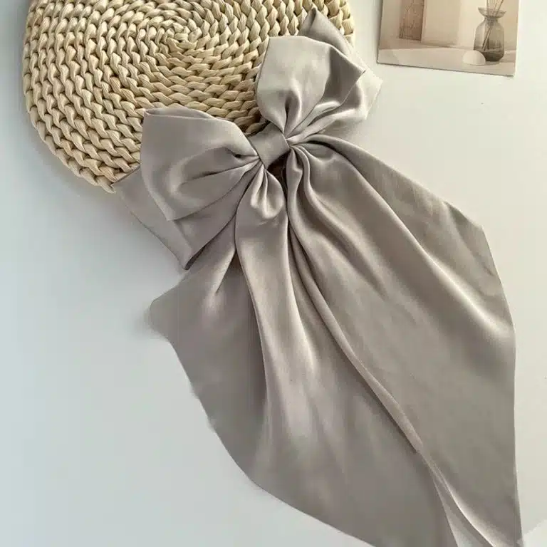 Pince à cheveux avec gros nœud en ruban style coréen