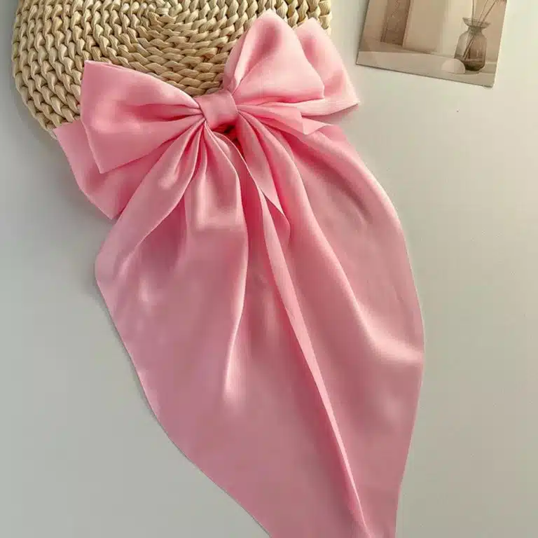 Pince à cheveux avec gros nœud en ruban style coréen