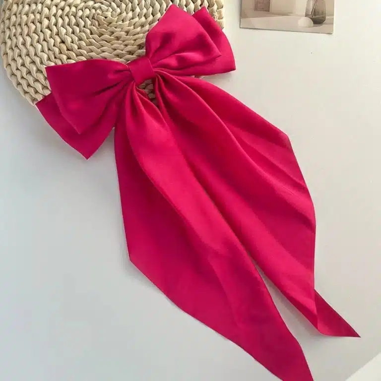 Pince à cheveux avec gros nœud en ruban style coréen