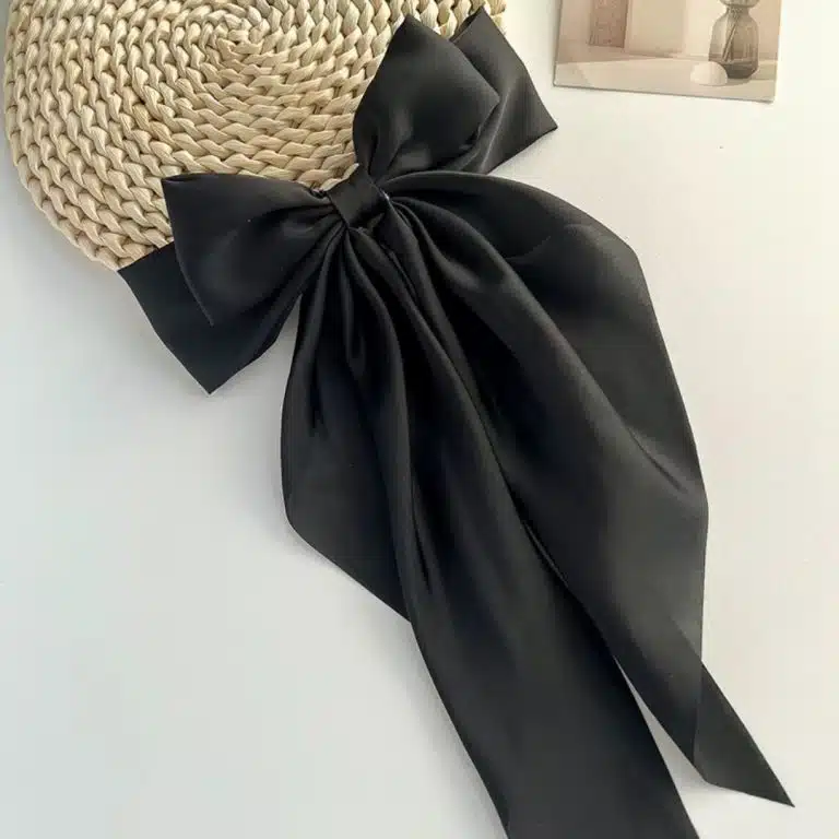 Pince à cheveux avec gros nœud en ruban style coréen