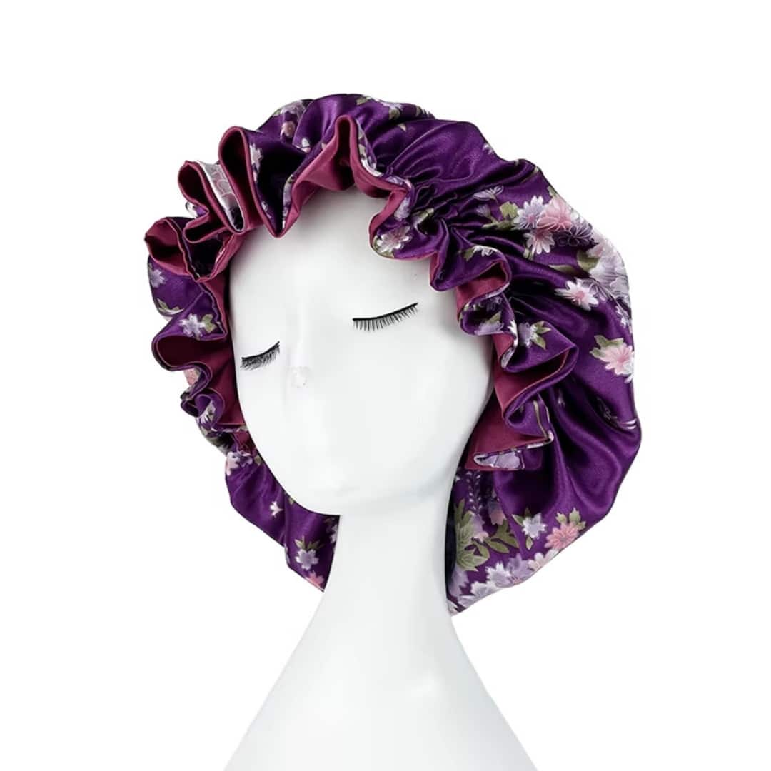 Gorro de satén sedoso para dormir con estampado