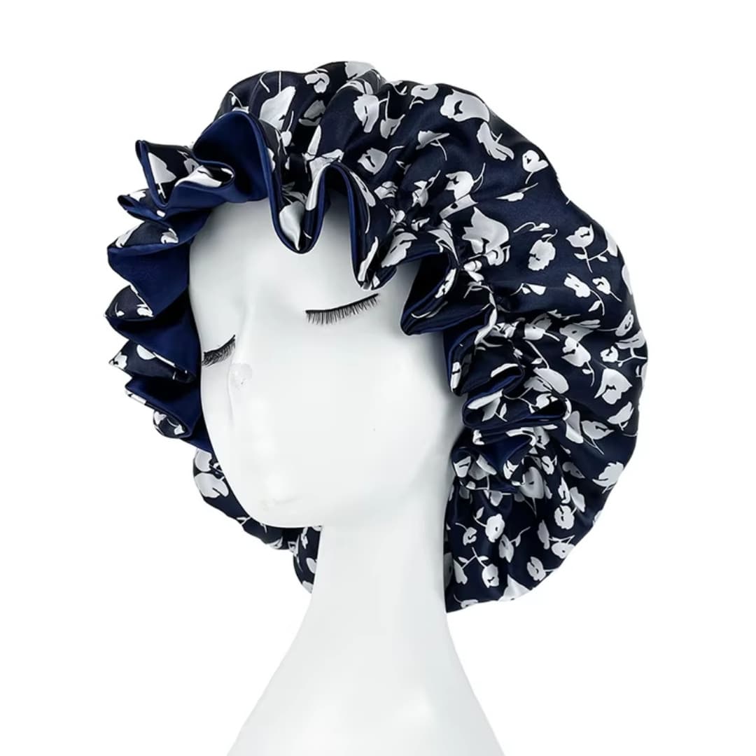 Gorro de satén sedoso para dormir con estampado