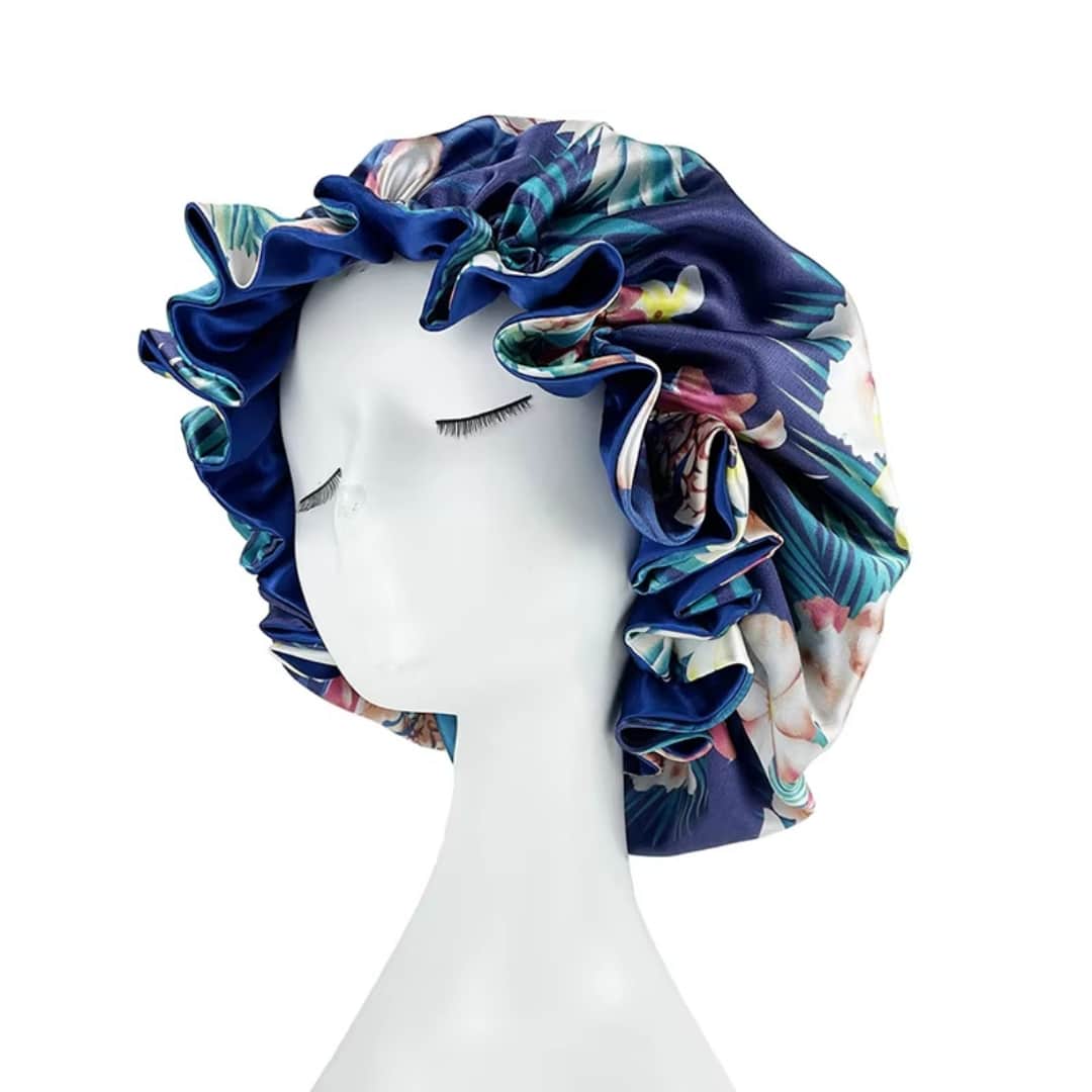 Gorro de satén sedoso para dormir con estampado