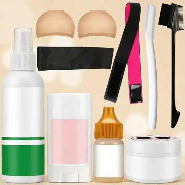 Kit de Coiffure pour Perruques avec Spray Fixant avec Colle Invisible et Bande
