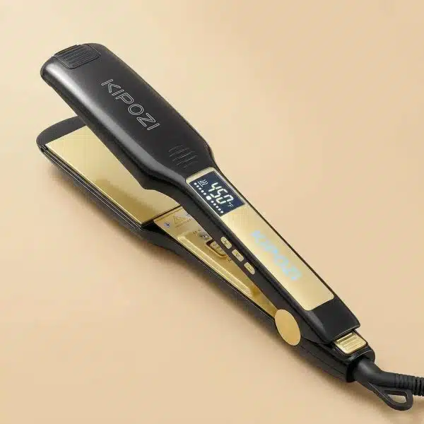 Lisseur pour Cheveux pro Noir en Nano Titane avec ycran