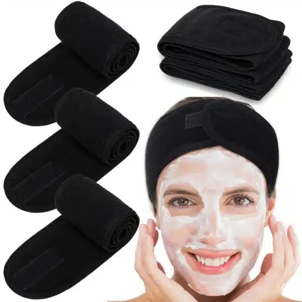 Accueil Bandeau Elastique en Tissu pour Soins du Visage et Maquillage en lot de