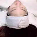 Fita de cabelo elástica em tecido para cuidados do rosto e maquilhagem em conjunto de 5