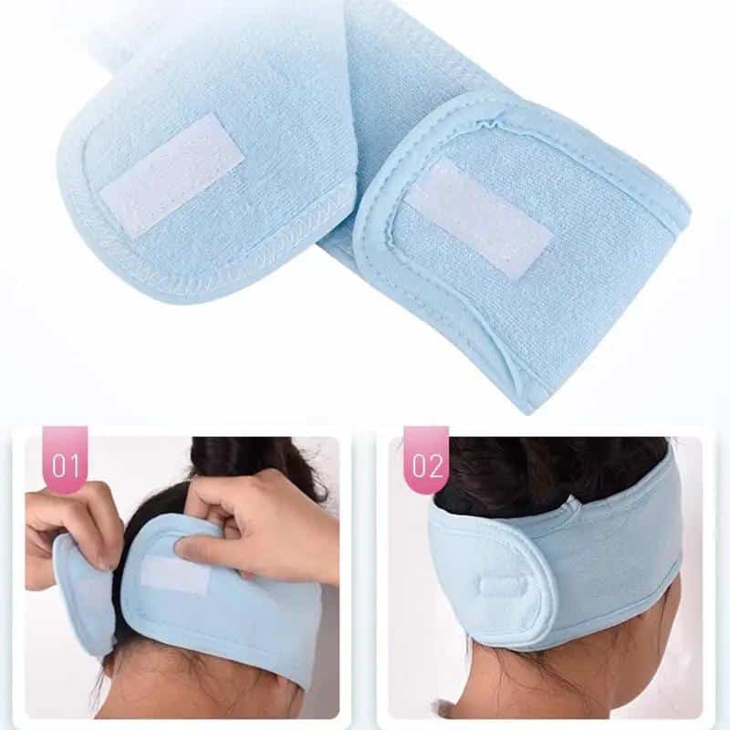 Cinta elástica de tela para cuidados faciales y maquillaje, pack de 5
