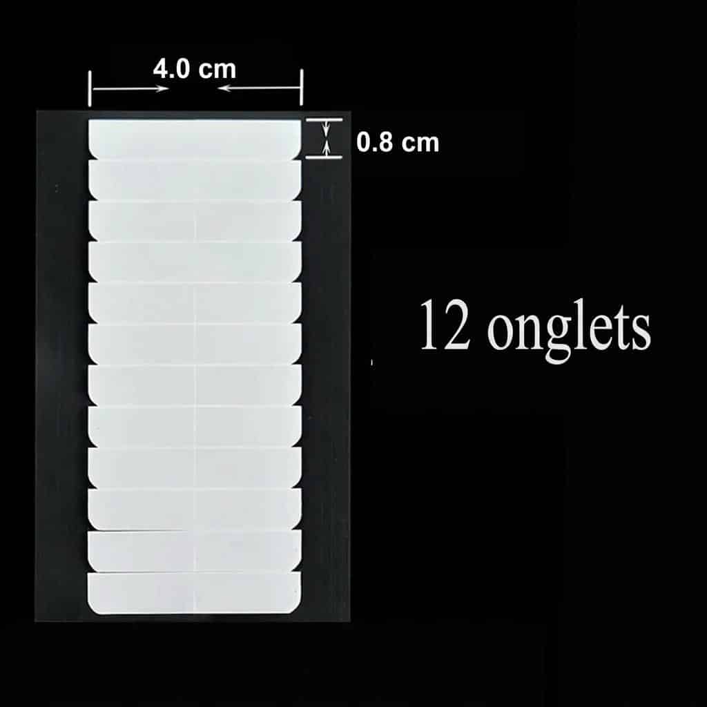 Pre-cut double-sided adhesive strips for extensions