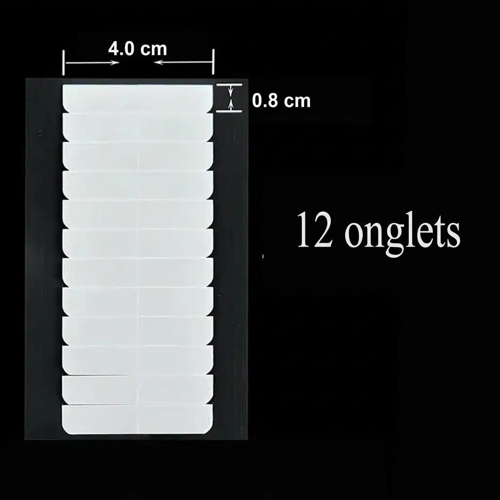 Pre-cut double-sided adhesive strips for extensions