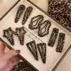 Barrettes à cheveux à motif léopard à formes variées