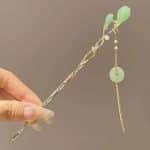 Baton-a-Cheveux-Dore-avec-Pendentif-Rond-en-Jade-Vert-galerie-1286