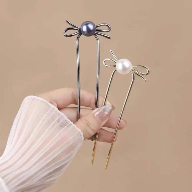 Baton-a-Cheveux-a-Double-Tige-avec-Perle-Ronde-Nacree-et-Nud-Decoratif-galerie-1484
