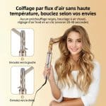Brosse Soufflante Pliable 5 en 1 avec embouts séchage lissage et boucles - technique 7873