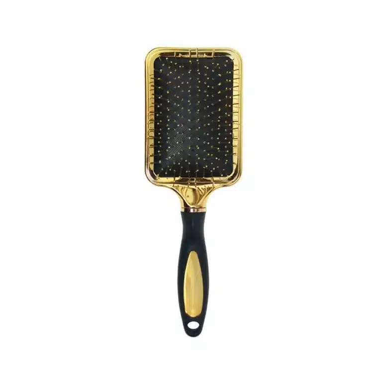Brosse à cheveux avec coussin d'air et poignée ergonomique antidérapante dorée - Peigne Carré Doré B
