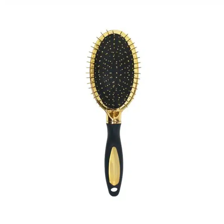 Brosse à cheveux avec coussin d'air et poignée ergonomique antidérapante dorée - Peigne Elliptique Doré