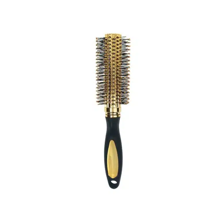 Brosse à cheveux avec coussin d'air et poignée ergonomique antidérapante dorée - Peigne à Côtes Dorées