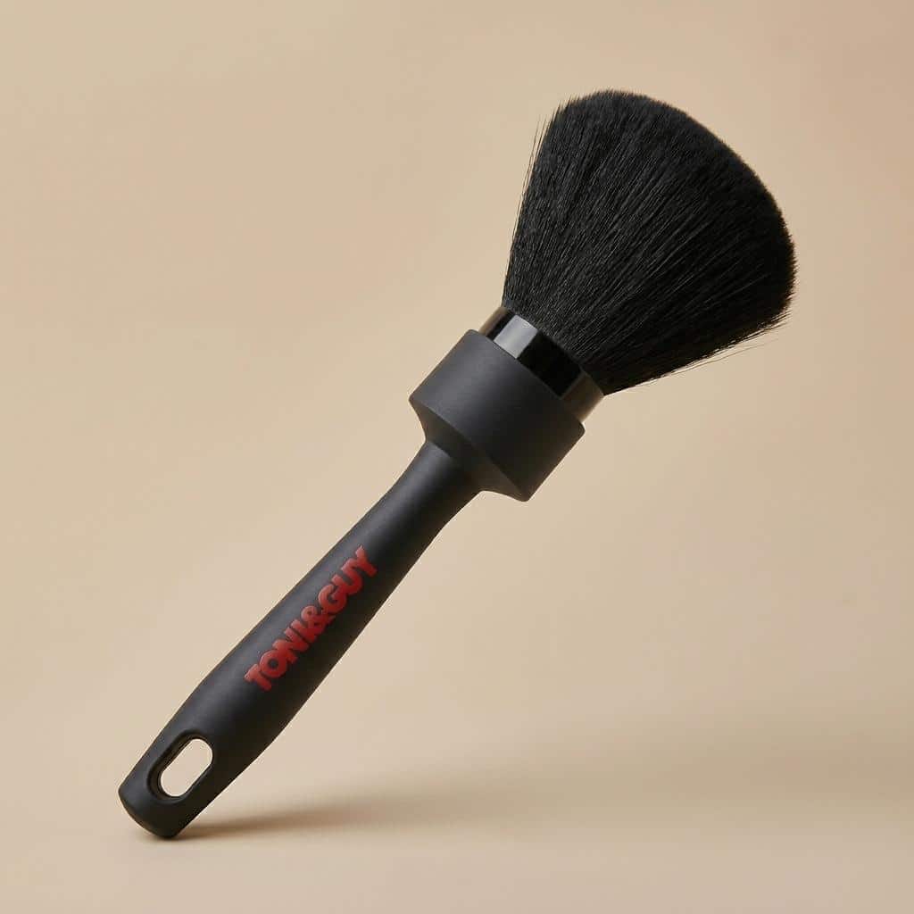 Cepillo de barbero profesional negro para quitar los pelos cortados