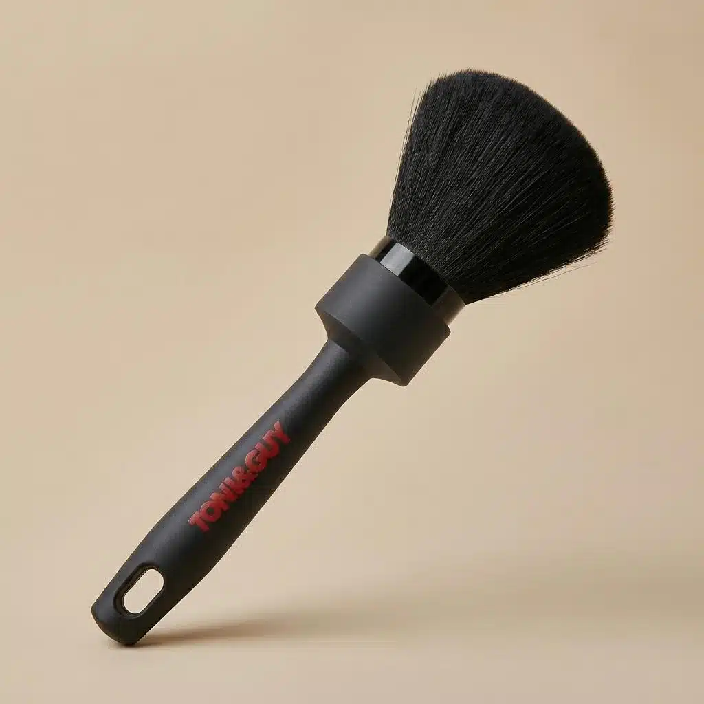 Escova de barbeiro profissional preta para remover o cabelo cortado