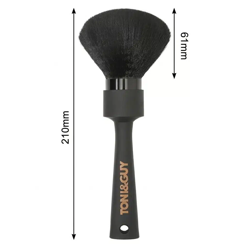Escova de barbeiro profissional preta para remover o cabelo cortado