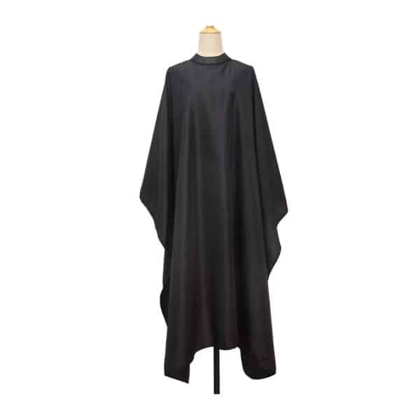 Cape de coiffure professionnelle noire en polyester antistatique et imperméable