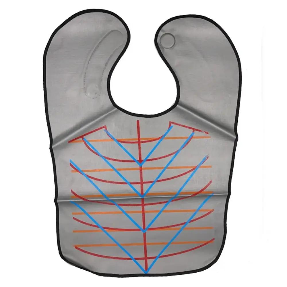 Capa de corte impermeable de motivo geométrico para salón - Gris con líneas multicolor