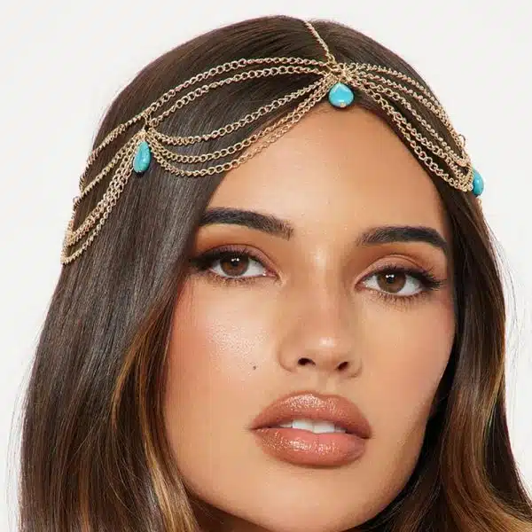 Chaine de Tete avec Perles Turquoise