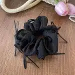 Chouchou coréen en tissu vaporeux orné de rubans décoratifs
