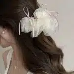 Chouchou coréen en tissu vaporeux orné de rubans décoratifs