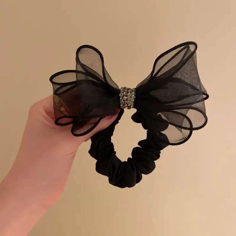 Chouchou-Nud-Papillon-en-Organza-Orne-de-Strass-pour-Cheveux-galerie-9891
