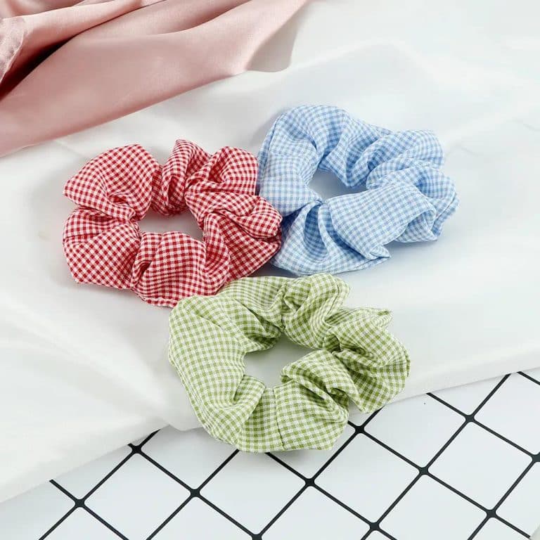 Chouchous-pour-Cheveux-a-Carreaux-Vichy-Plisses-en-lot-de-3-galerie-2585