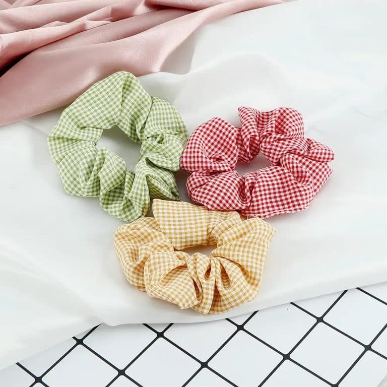 Chouchous-pour-Cheveux-a-Carreaux-Vichy-Plisses-en-lot-de-3-galerie-6166