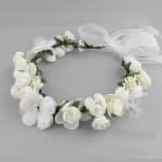 Couronne florale pour cheveux avec roses en soie et rubans en organza (3)