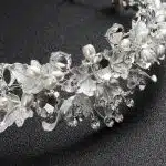 Diadème de mariage à fleurs avec perles nacrées et strass