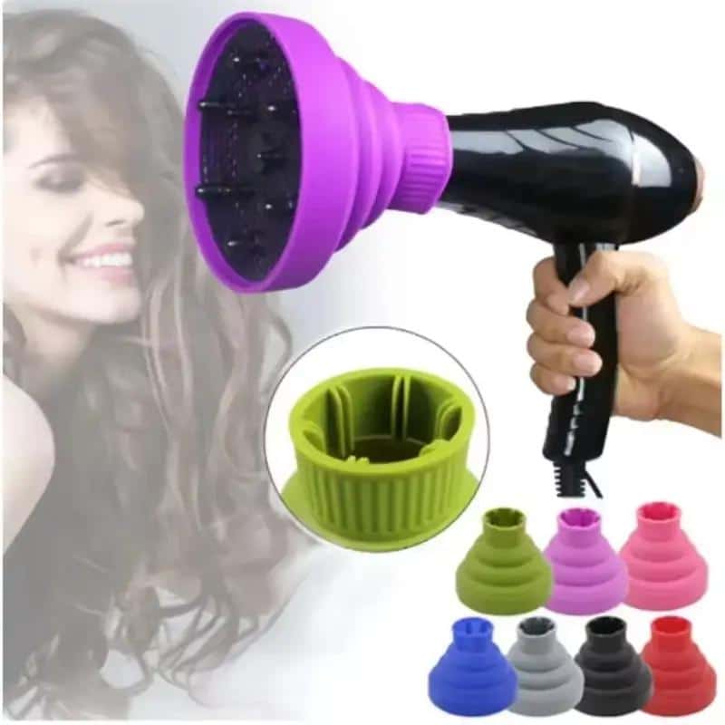 Difusor universal plegable de silicona para secador de pelo con rejilla de panal